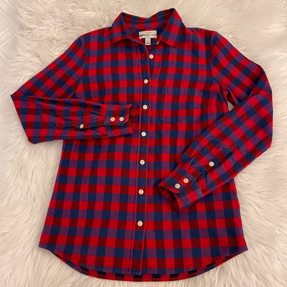 J Crew | checked button up | red & blue - Picture 4 of 11